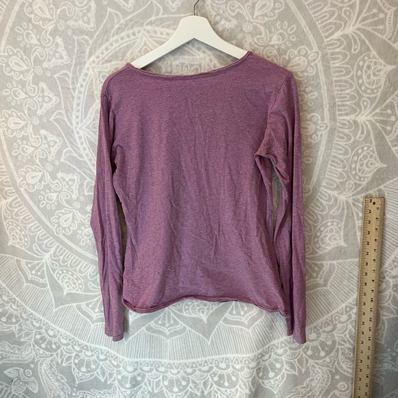 ORGANIC BEAUTIFUL! LONG SLEEVE TEE T SHIRT TOP LAVENDER PINK PALE BLUE SCROLL L - Picture 10 of 11
